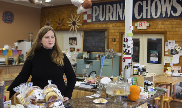 Market Street Co-op manager Stacey Martin speaks at her shop in Fort Kent, Oct. 31, 2014. | Photo: BDN